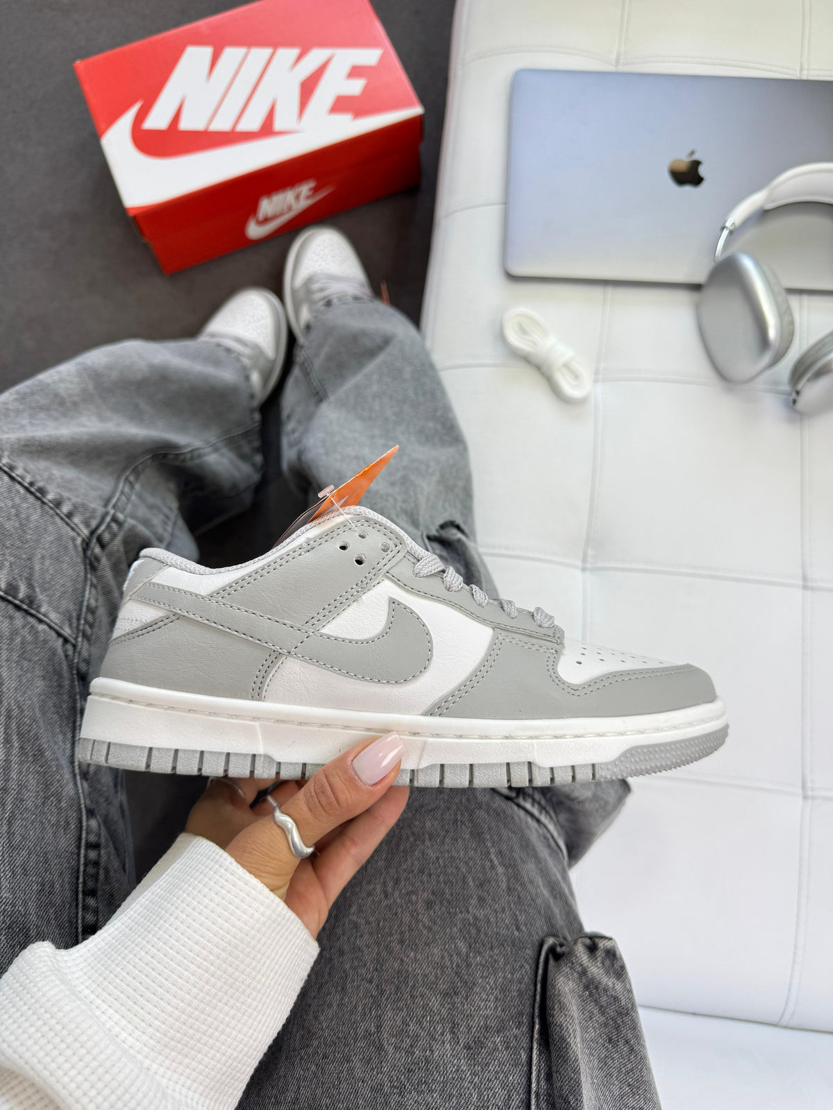 Dunk Cinza/Branco